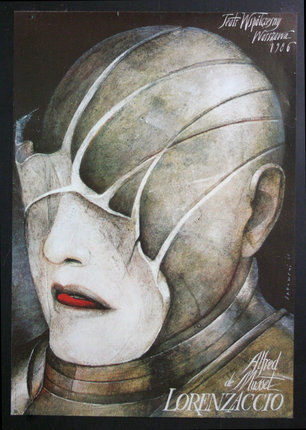 a painting of a man wearing a mask