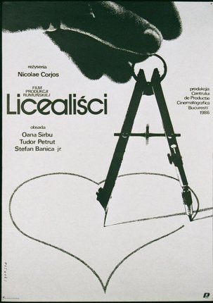 a movie poster of a heart drawn on a compass