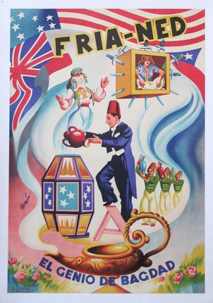 a poster of a man pouring tea from a teapot
