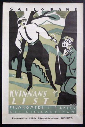 a poster of a man walking a man