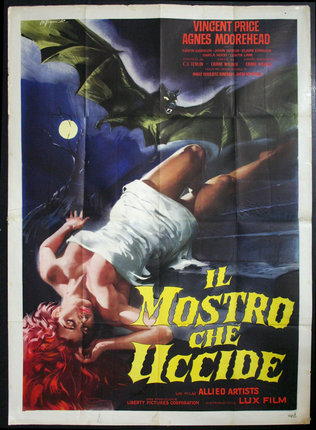 a poster of a woman lying on a bat