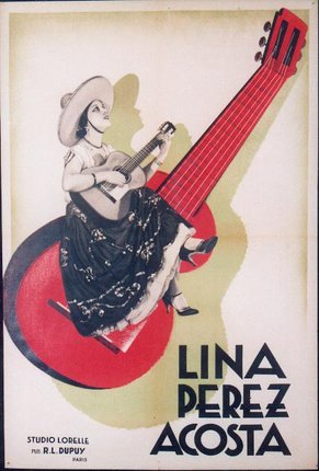a woman sitting on a guitar