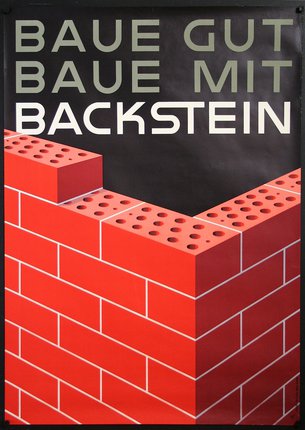 a poster with a brick wall