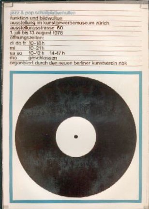 a black and white record with a blue border