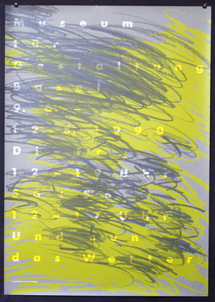 a yellow and grey scribbles on a yellow background