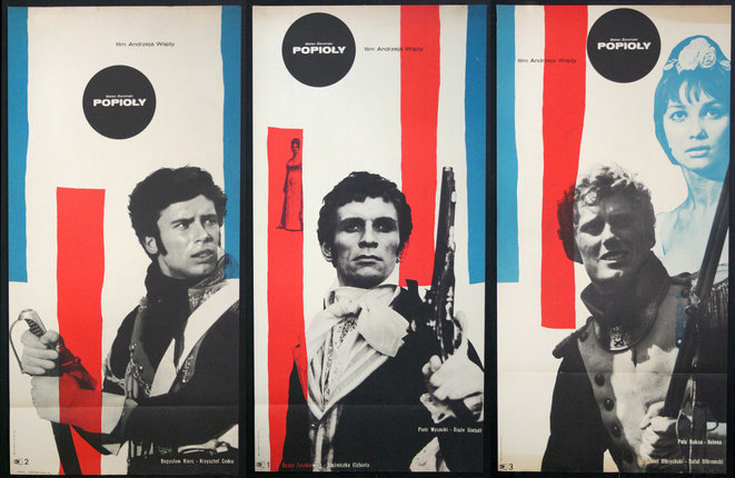 a group of posters with a man holding a gun