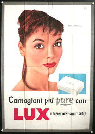 a poster of a woman with red lips
