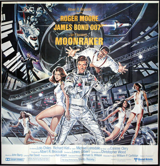 a movie poster with a man in space suit and a group of women in white