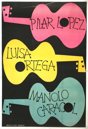 a poster of guitars with text