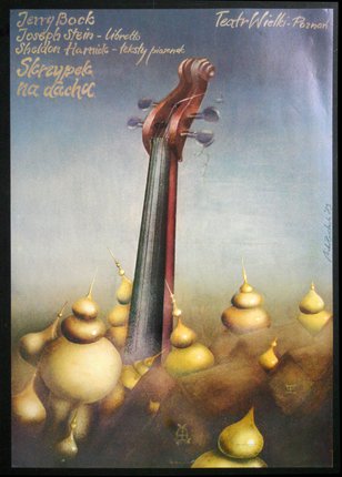 a poster with a violin