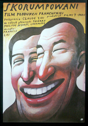 a poster of two men laughing