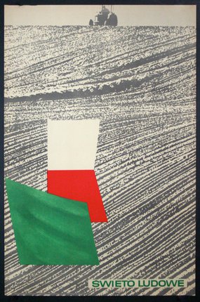 a painting of a red white and green flag