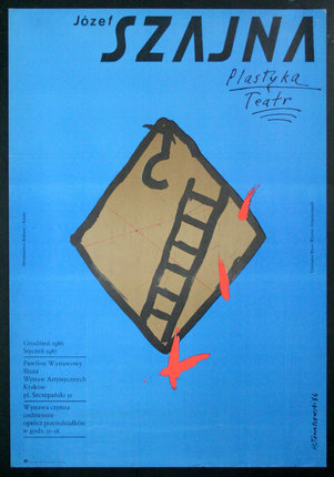 a poster with a drawing of a ladder