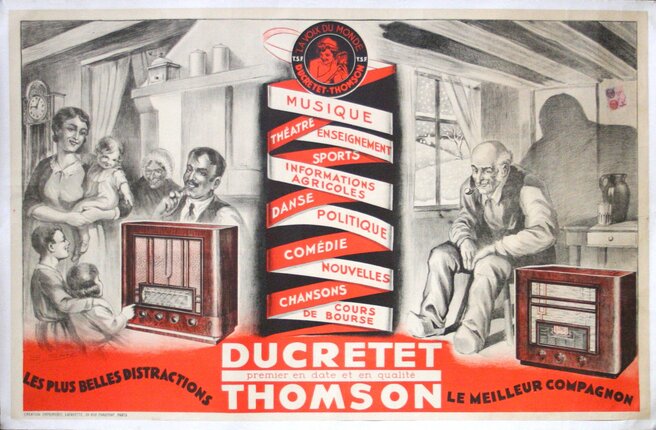 a poster of men sitting in a room