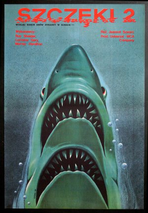 a poster with a shark