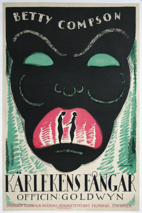 a poster of a cat with a black face and pink lips