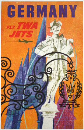 an orange and black poster