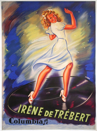 a poster of a woman dancing on a record