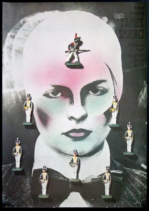 a magazine cover with a woman's face and toy soldiers
