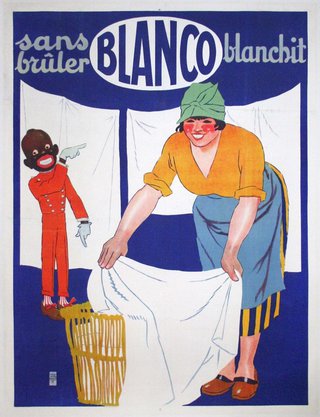 a poster of a woman holding a white sheet