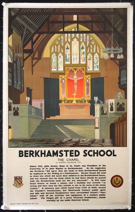 a poster of a church