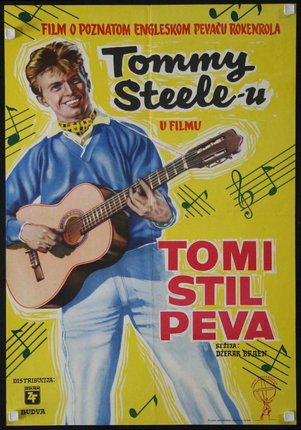 a poster of a man playing a guitar