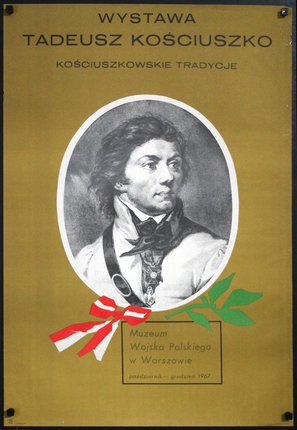 a poster with a portrait of a man