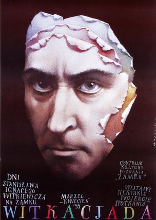 a poster of a man with torn skin