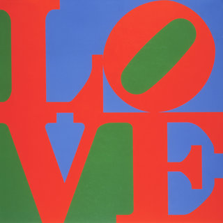 a colorful sign with letters that spell love