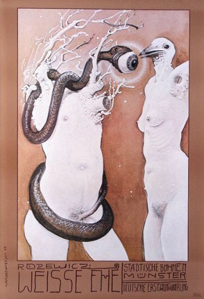 a painting of a man and a snake