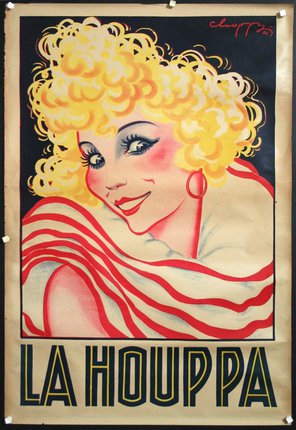a poster with a woman with blonde hair