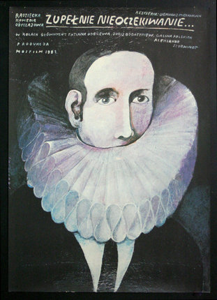 a poster of a man with a ruffled collar