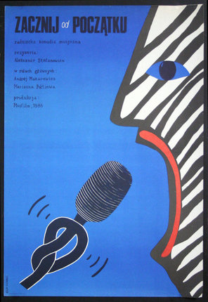 a poster with a face and a microphone
