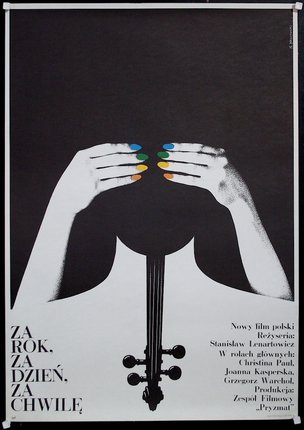 a poster of a woman with a violin