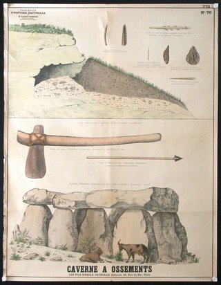a poster of a stone age structure