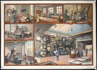 a collage of several images of people working in a factory