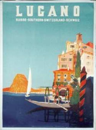 a poster of a boat on the water