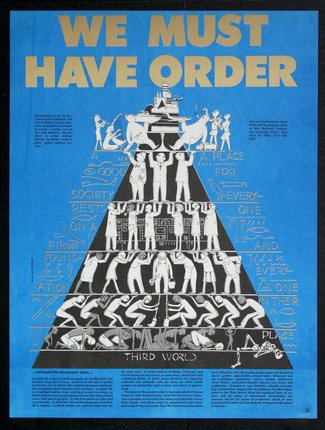 a poster with a pyramid of people
