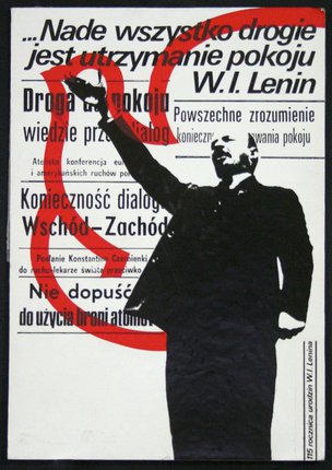a poster with a man pointing a gun