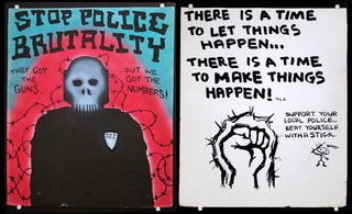 a poster with a skull and a hand drawn fist