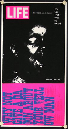 a poster of a man with a pink border
