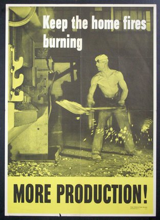 a poster of a man in a factory