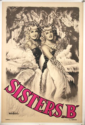 a poster of two women in black and white