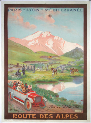 a poster of a car with people in it