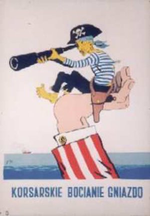 a cartoon of a pirate holding a telescope