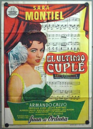 a poster of a woman with music notes