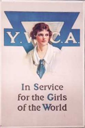 a poster with a woman in a tie