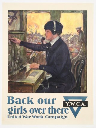a poster of a woman working on a switchboard