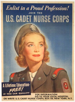 a poster of a woman in uniform