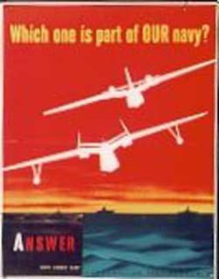 a poster of two planes flying over water